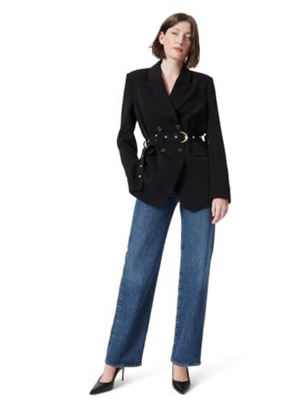 DO by Dee Ocleppo Womens Everly Double Breasted Belted Wide Blazer Small-NWT